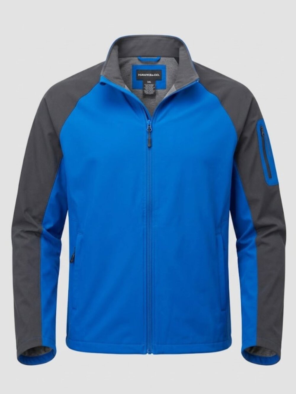 Hawke & Co Sport Softshell Jacket Mens XXL Blue Black Full Zip Windbreaker Coat